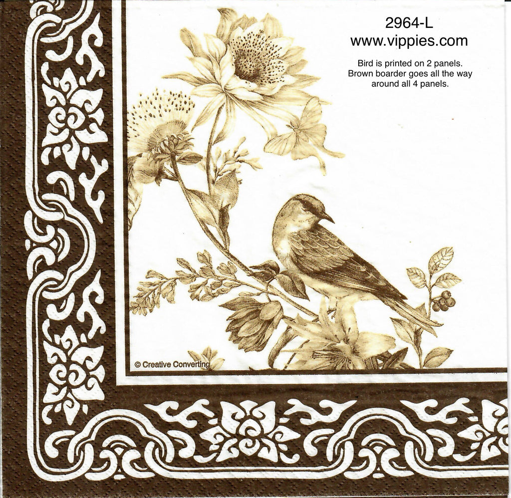 BB-2964-L Birds Fancy Border Napkin for Decoupage