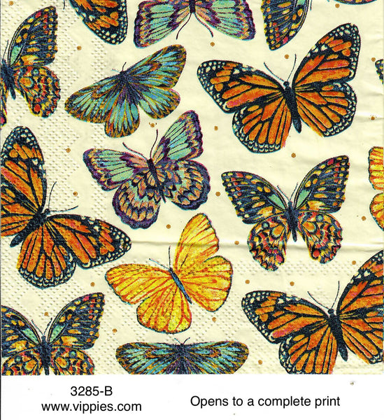 BB-3285-B Monarch Butterflies Napkin for Decoupage