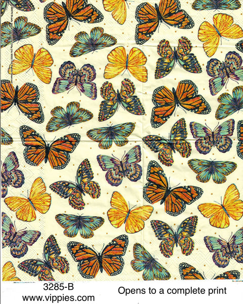 BB-3285-B Monarch Butterflies Napkin for Decoupage