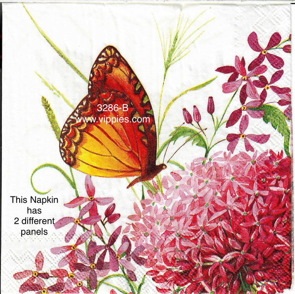 BB-3286-B Butterfly Allium Napkin for Decoupage