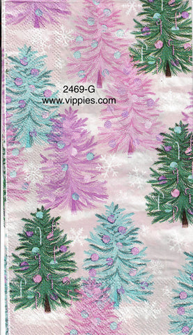 C-2469-G  Purple Trees Guest Napkin for Decoupage