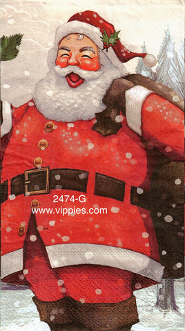 C-2474-G Jolly Santa Pack Guest Napkin for Decoupage