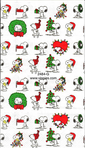 C-2484-G Lots of Little Snoopys Guest Napkin for Decoupage