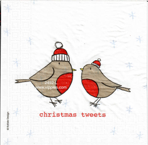 C-2492-L Christmas Tweets Napkin for Decoupage