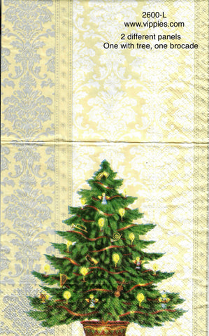 C-2600-L Christmas Tree Brocade Napkin for Decoupage