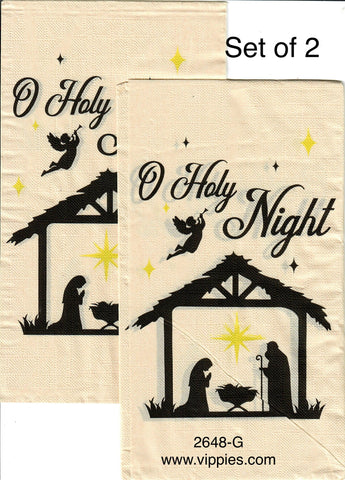 C-2648-G-S SPECIAL LOW PRICE Set of 2 O Holy Night Guest Napkin for Decoupage