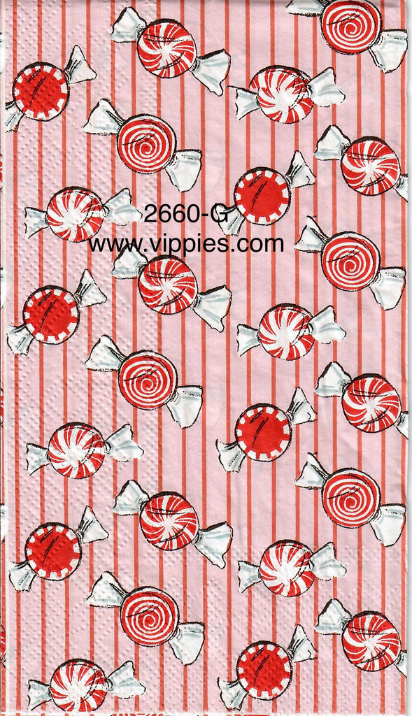 C-2660-G Pink Peppermints Guest Napkin for Decoupage