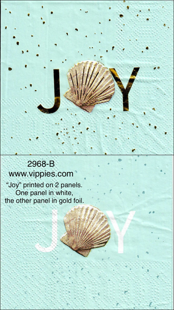 C-2968-B Gold Joy Shell Napkin for Decoupage