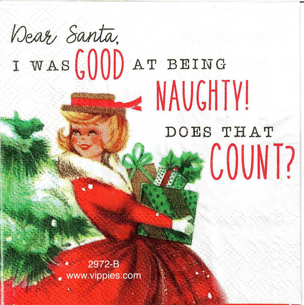 C-2972-B Good at Being Naughty Napkin for Decoupage