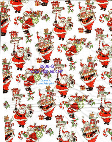 C-2988-G Vintage Santas Guest Napkin for Decoupage