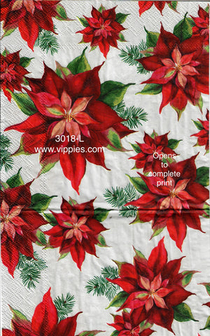 C-3018-L Allover Poinsettia Napkin for Decoupage