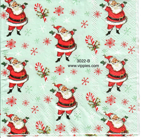 C-3022-B Fifties Santa Candy Cane Napkin for Decoupage