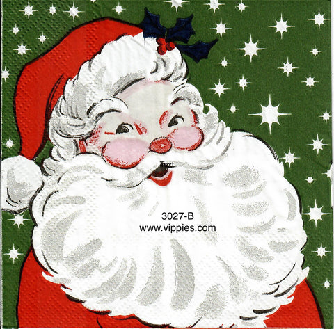 C-3027-B Big Beard Fifties Santa Napkin for Decoupage