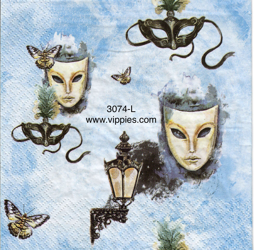 C-3074-L Winter Masks Napkin for Decoupage