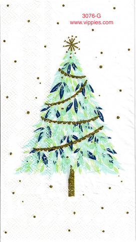 C-3076-G Tree Snowflakes Guest Napkin for Decoupage