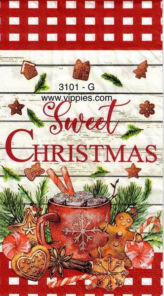 C-3101-G-S Set of 2 Sweet Christmas Guest Napkin for Decoupage