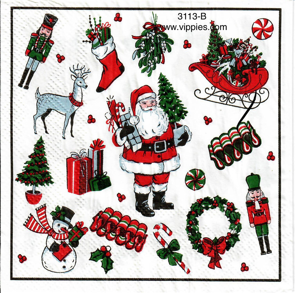 C-3113-B Christmas Print Napkin for Decoupage