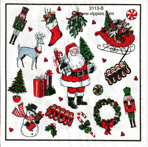 C-3113-B Christmas Print Napkin for Decoupage