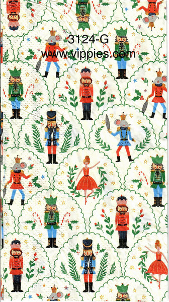 C-3124-G The Nutcracker Characters Guest Napkin for Decoupage