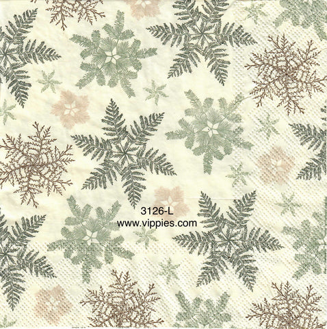 C-3126-L Snowflakes Ferns Napkin for Decoupage