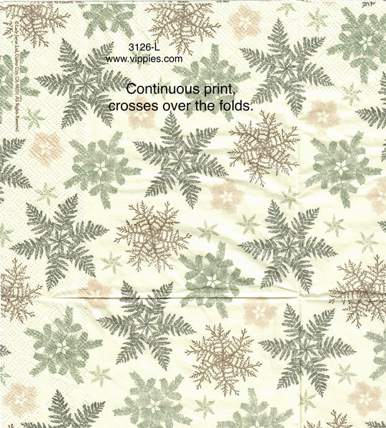 C-3126-L Snowflakes Ferns Napkin for Decoupage