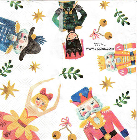 C-3357-L Nutcracker Characters in Circle Napkin for Decoupage