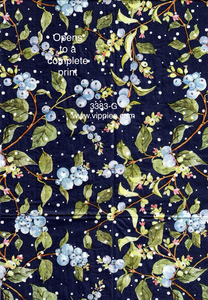 C-3383-G Winter Berries Guest Napkin for Decoupage