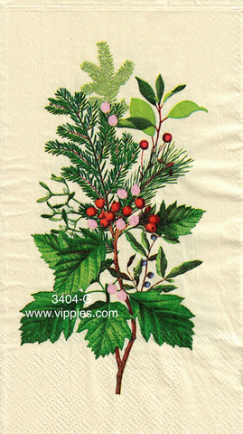 C-3404-G Winter Greens Bouquet Guest Napkin for Decoupage