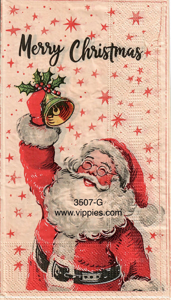 C-3507-G-S Set of 2 Santa Pink Red Guest Napkin for Decoupage