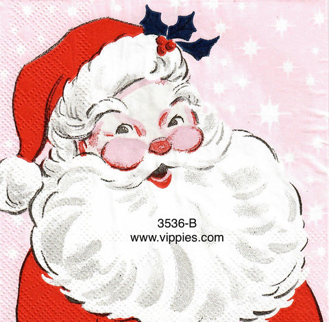 C-3536-B Big Face Vintage Santa Napkin for Decoupage
