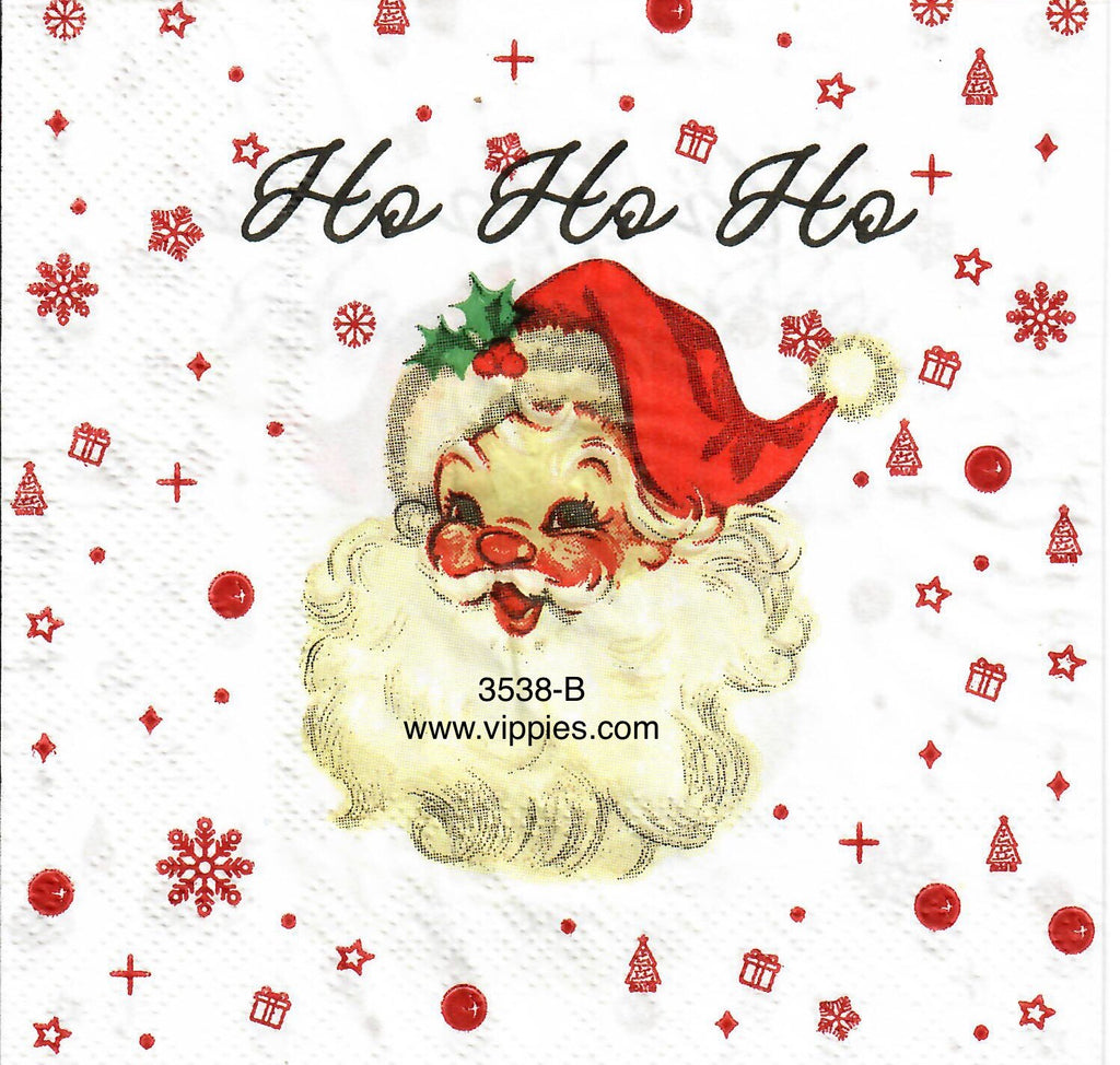 C-3538-B Santa Face Ho Ho Ho Napkin for Decoupage