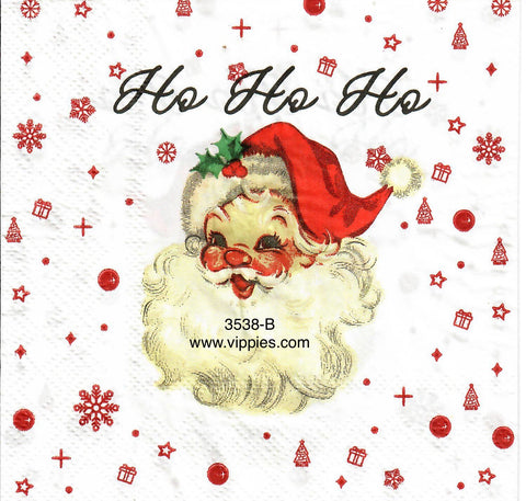 C-3538-B Santa Face Ho Ho Ho Napkin for Decoupage