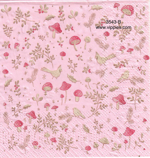 C-3543-B Pink Fawn Merry Christmas Napkin for Decoupage
