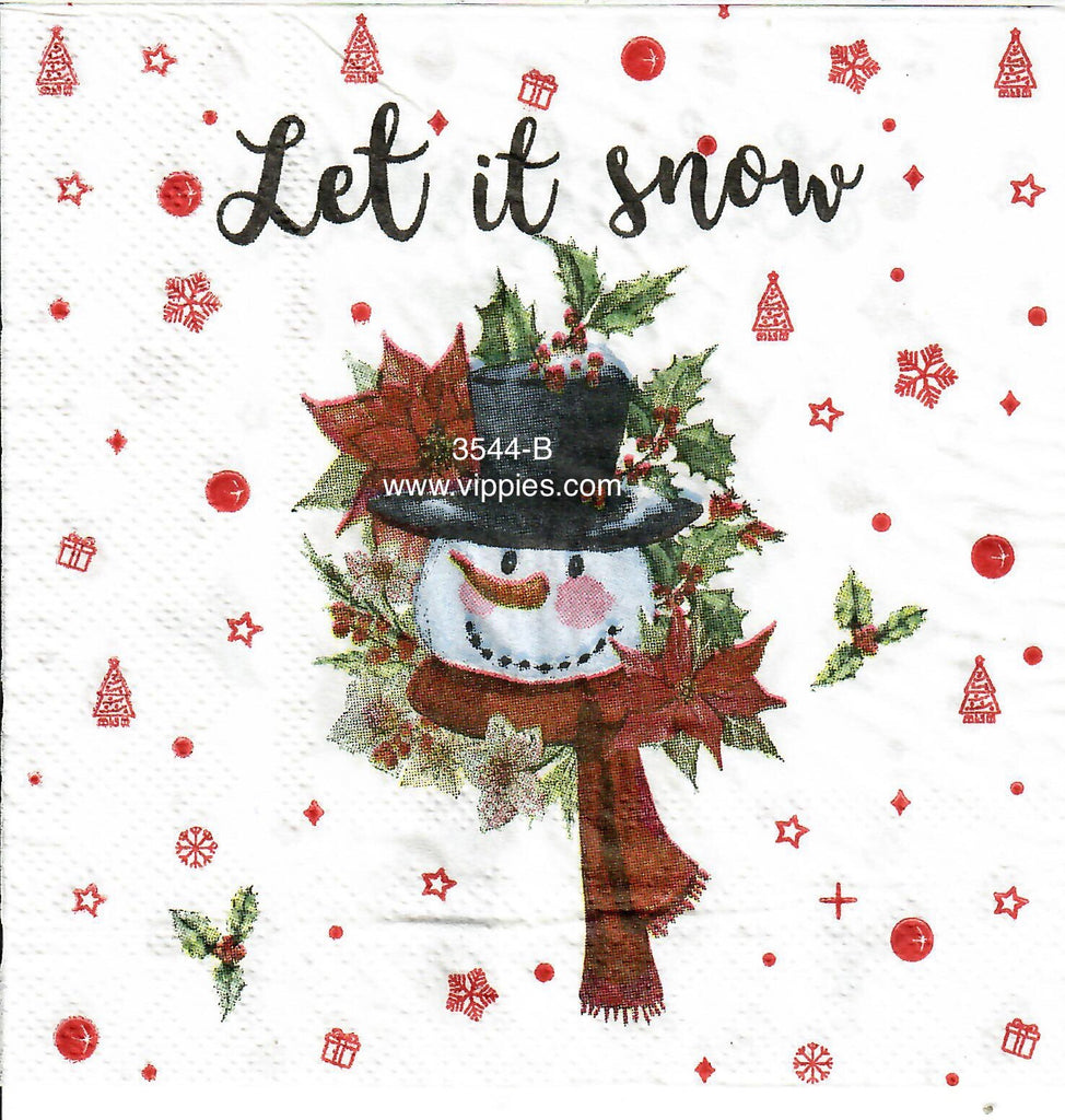 C-3544-B Snowman Let It Snow Napkin for Decoupage