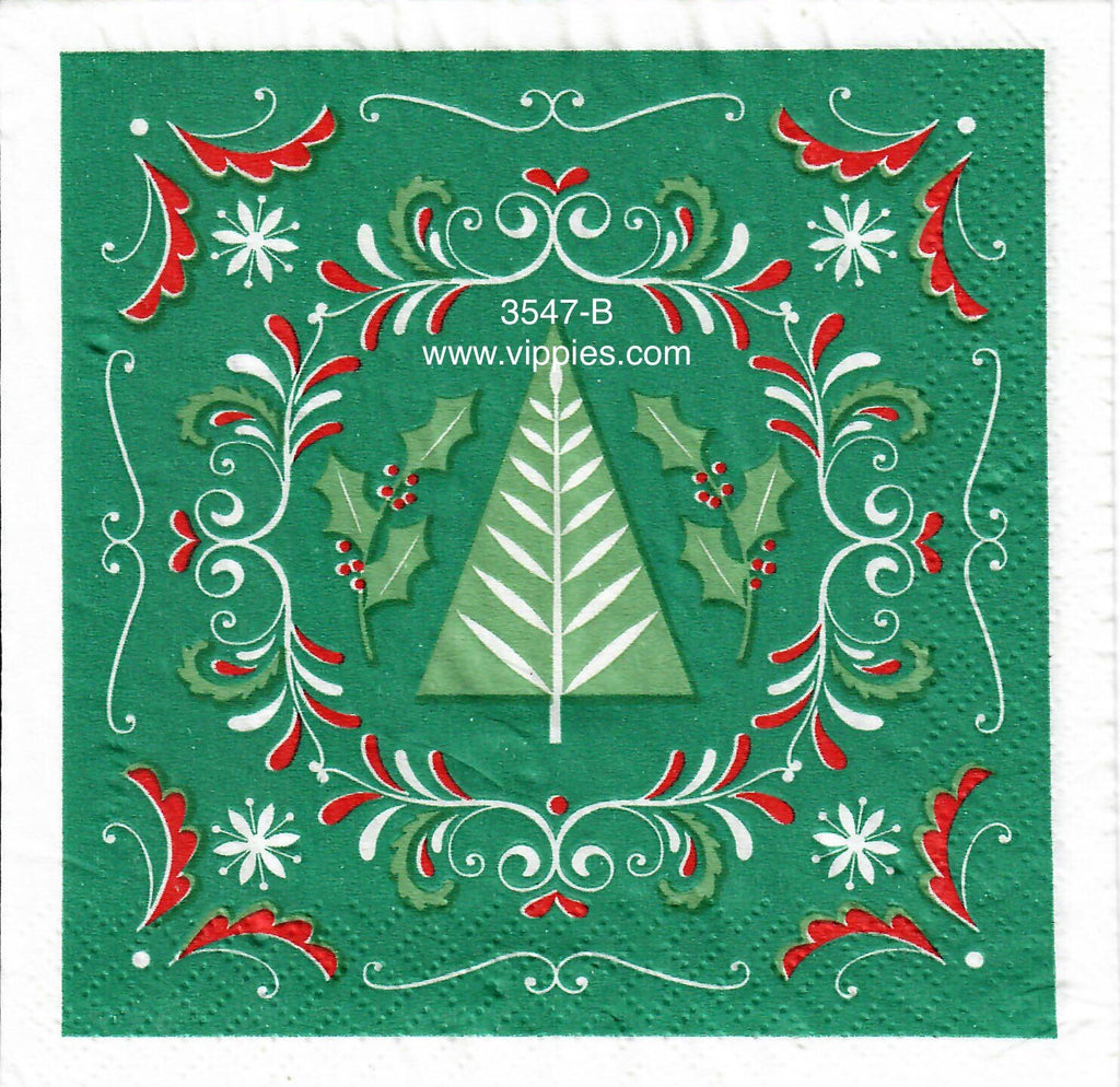 C-3547-B MCM Tree Wreath Napkin for Decoupage