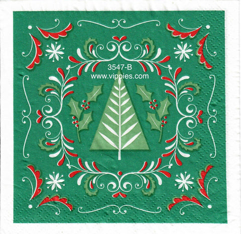C-3547-B MCM Tree Wreath Napkin for Decoupage
