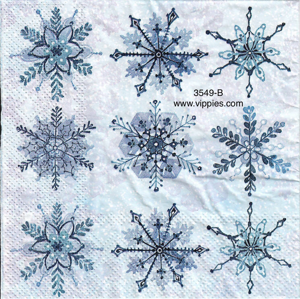 C-3549-B Blue Snowflakes Napkin for Decoupage