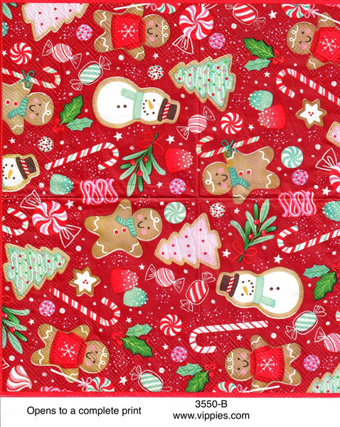 C-3550-B Christmas Sweets Napkin for Decoupage