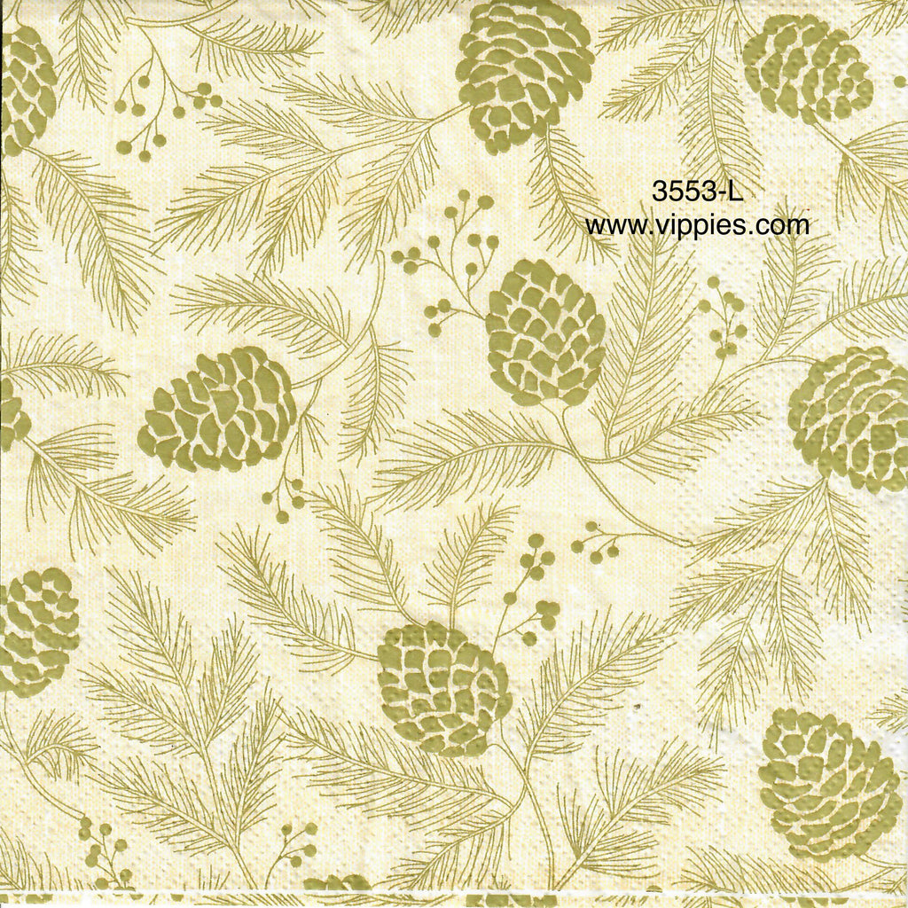 C-3553-L Pine Cones Pine Branches Napkin for Decoupage