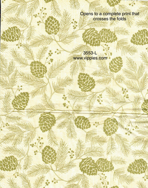 C-3553-L Pine Cones Pine Branches Napkin for Decoupage
