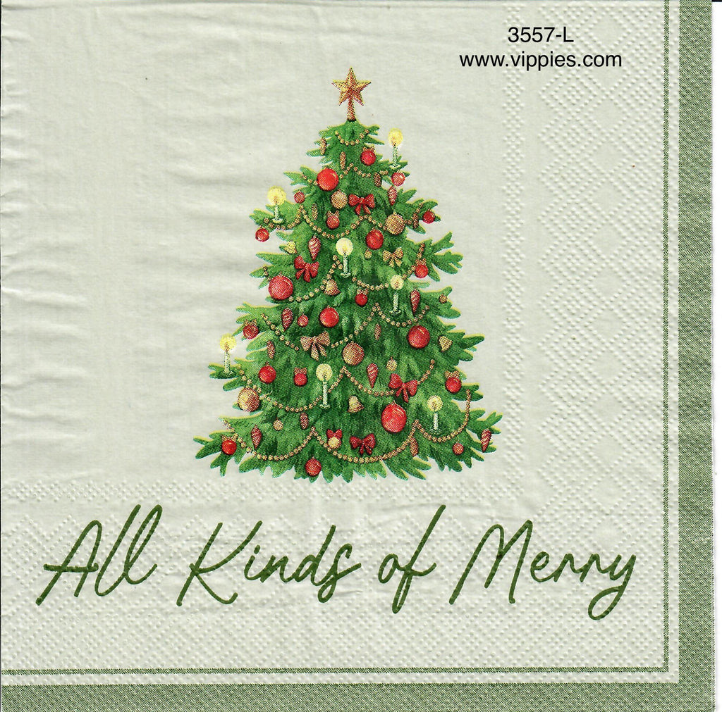 C-3557-L Tree All Kinds of Merry Napkin for Decoupage