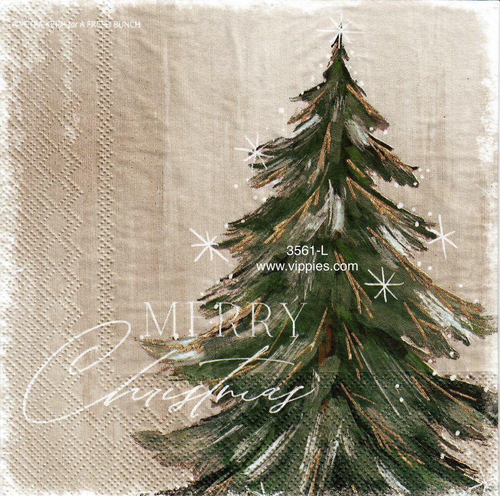 C-3561-L Fir Tree Merry Napkin for Decoupage
