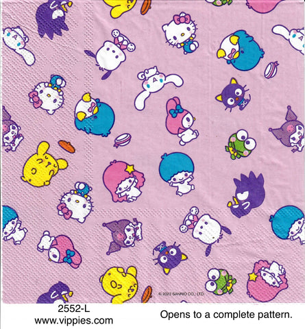 CTN-2552-L Hello Kitty Overall Print Napkin for Decoupage