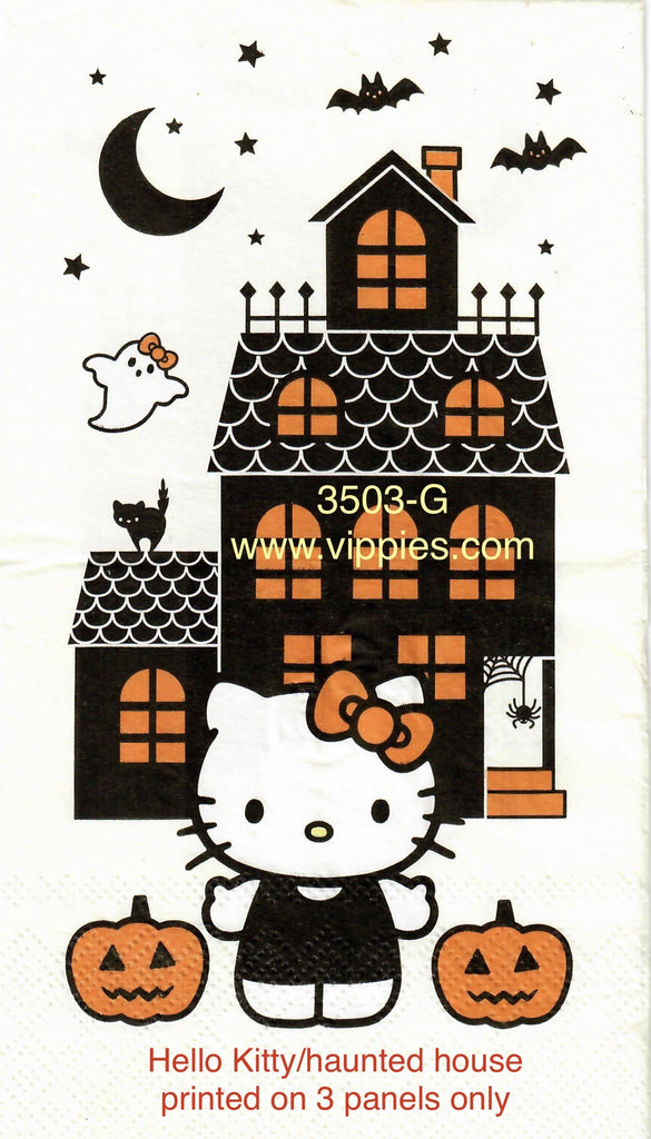 CTN-3503-G Hello Kitty Haunted House Guest Napkin for Decoupage