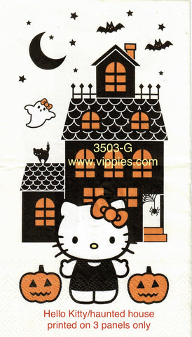 CTN-3503-G Hello Kitty Haunted House Guest Napkin for Decoupage