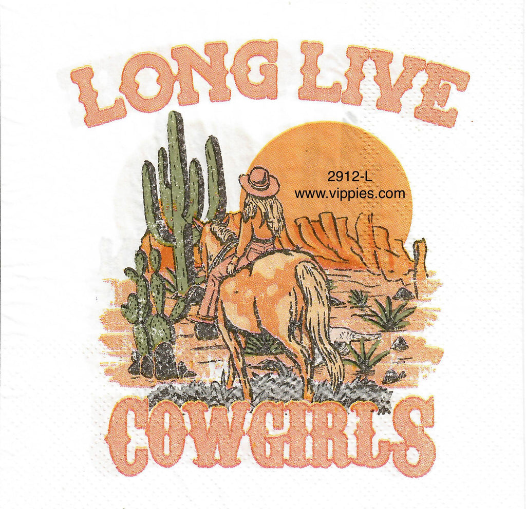 CW-2912-L Long Live Cowgirls Napkin for Decoupage