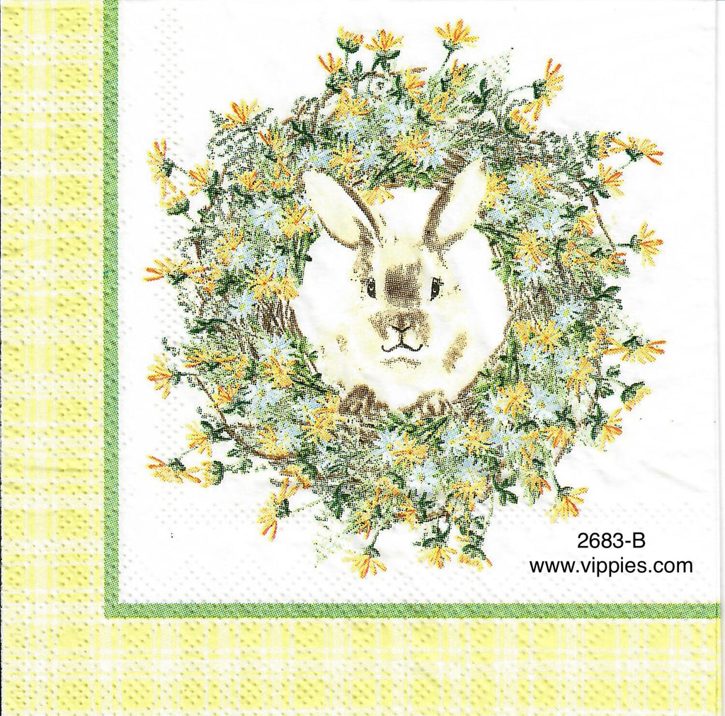 EAST-2683-B Bunny Wreath Napkin for Decoupage