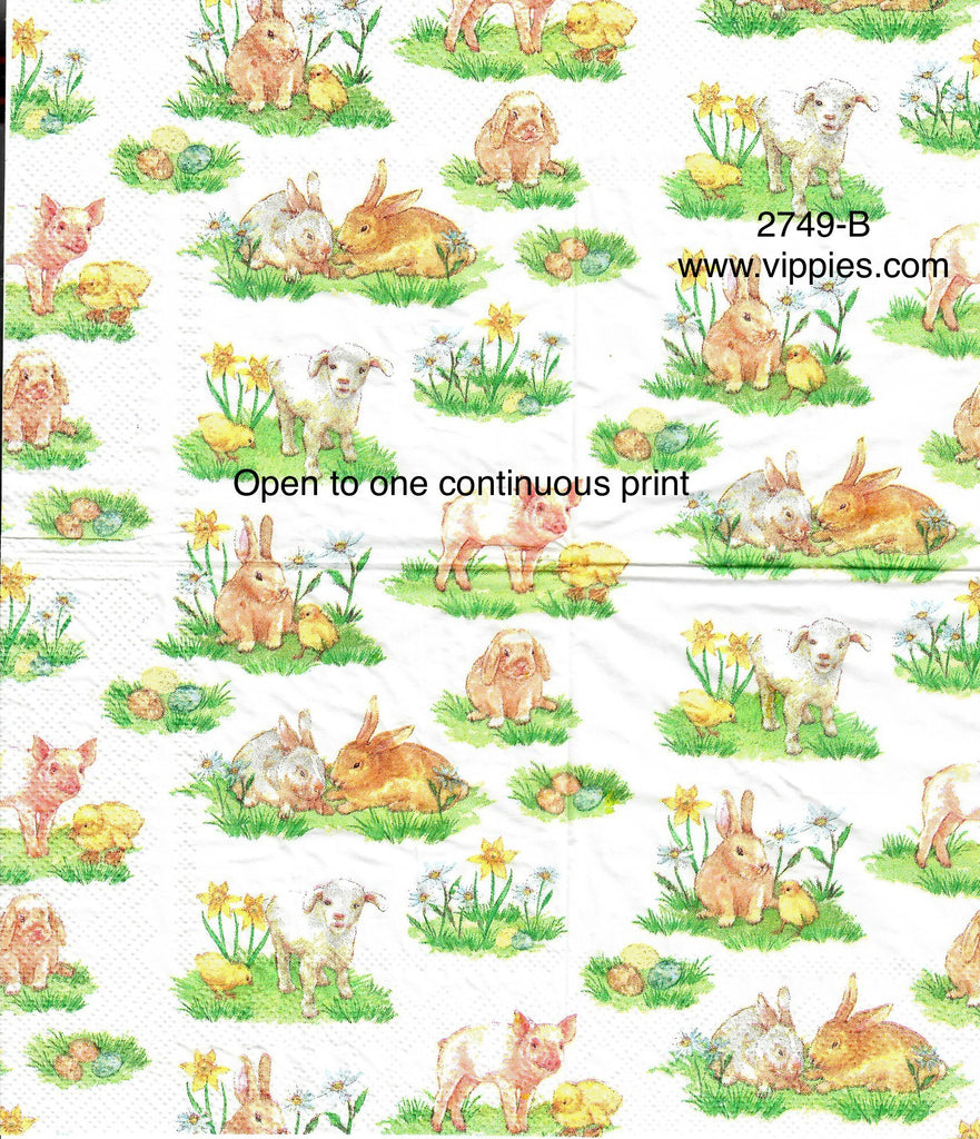 EAST-2749-B Spring Animals Napkin for Decoupage