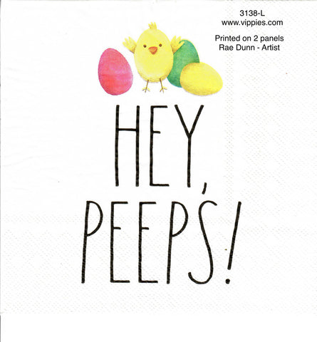 EAST-3138-L Rae Dunn Hey Peeps Napkin for Decoupage