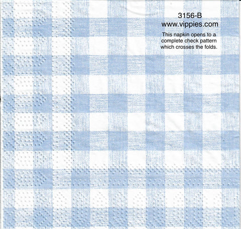 EAST-3156-B Blue and White Checks Napkin for Decoupage